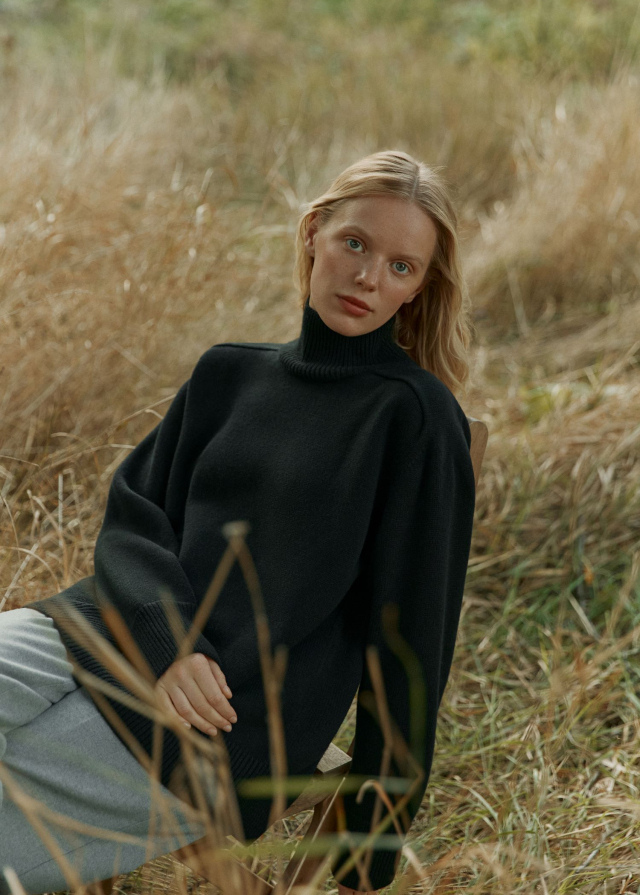 Светр Nuvole, кашемір та вовна мериноса, чорний