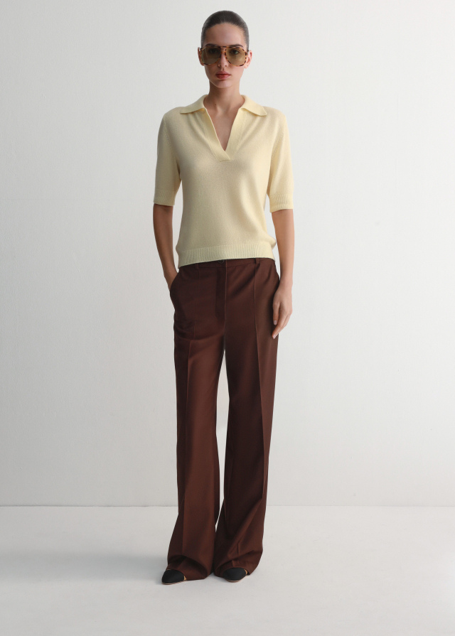 Сорочка поло з коротким рукавом, лимонного кольору