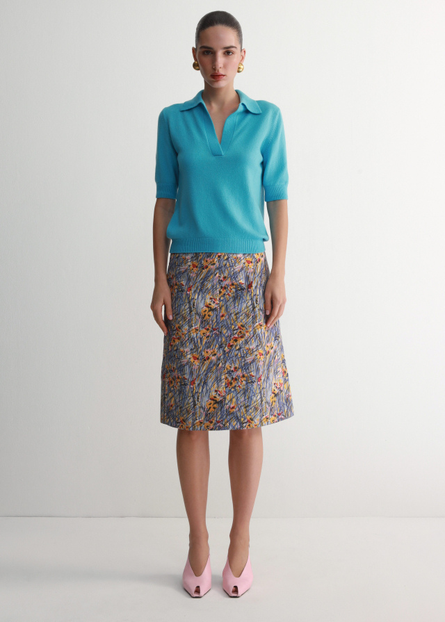 Сорочка поло з коротким рукавом, лазурового кольору