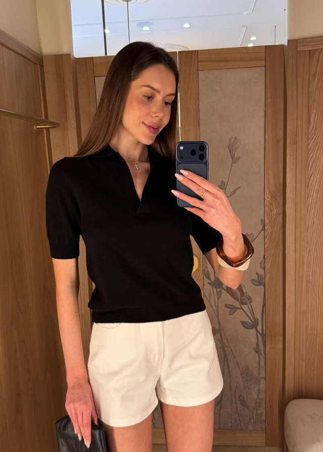 Сорочка поло з коротким рукавом, чорного кольору