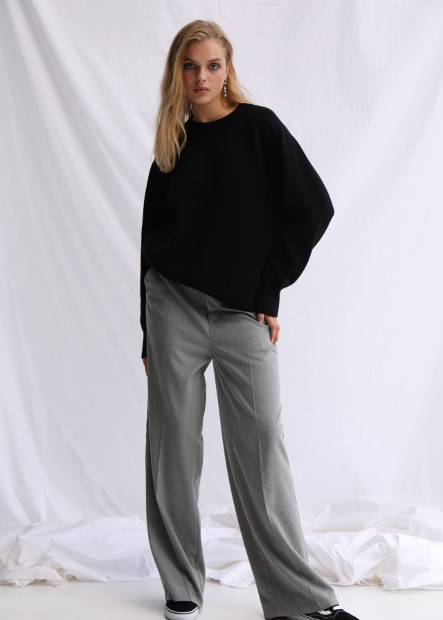 Джемпер Blossom, кашемір та вовна мериноса, чорний